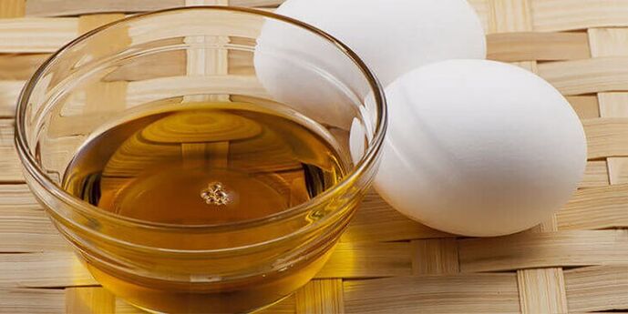 Eggs with oil to prepare ointment